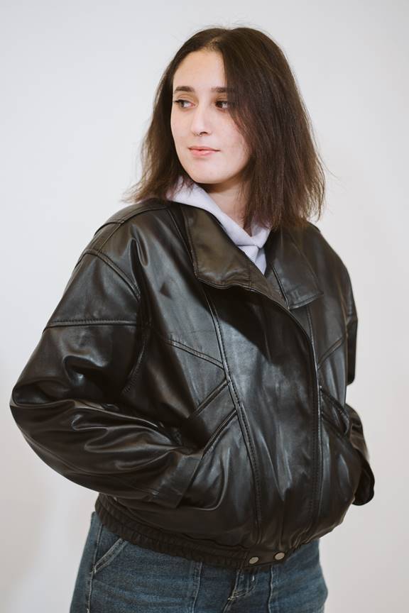EDGY Loose Fit Genuine Leather - Black