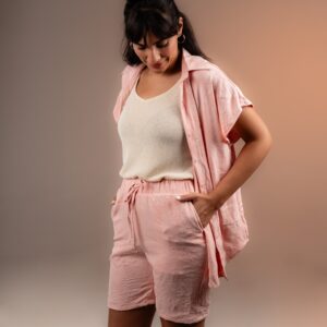 Anchor Jacquard Shorts - Dusty Coral Pink