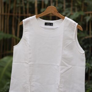 DUVA Signature Linen Sleeveless Top - White