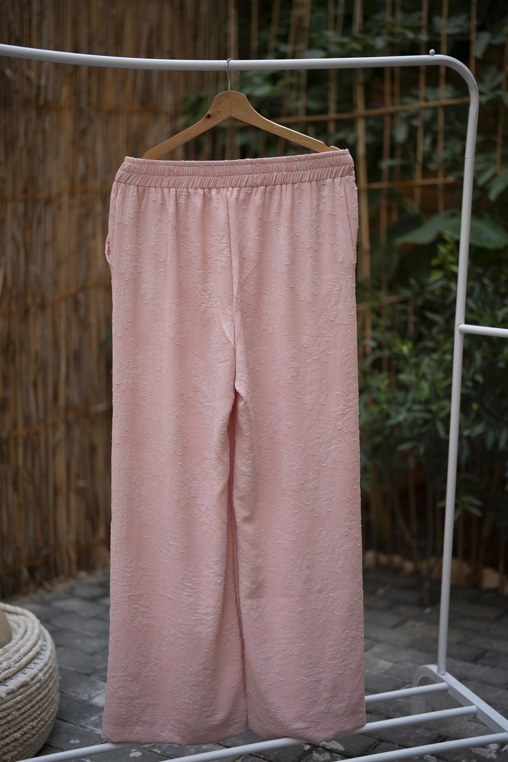 Tailored Pant in Pink Jacquard